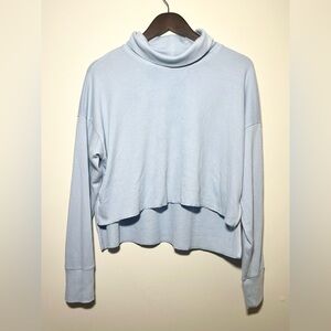 AMERICAN EAGLE Waffle Knit Light Baby Blue Long‎ Sleeve AEO | Small